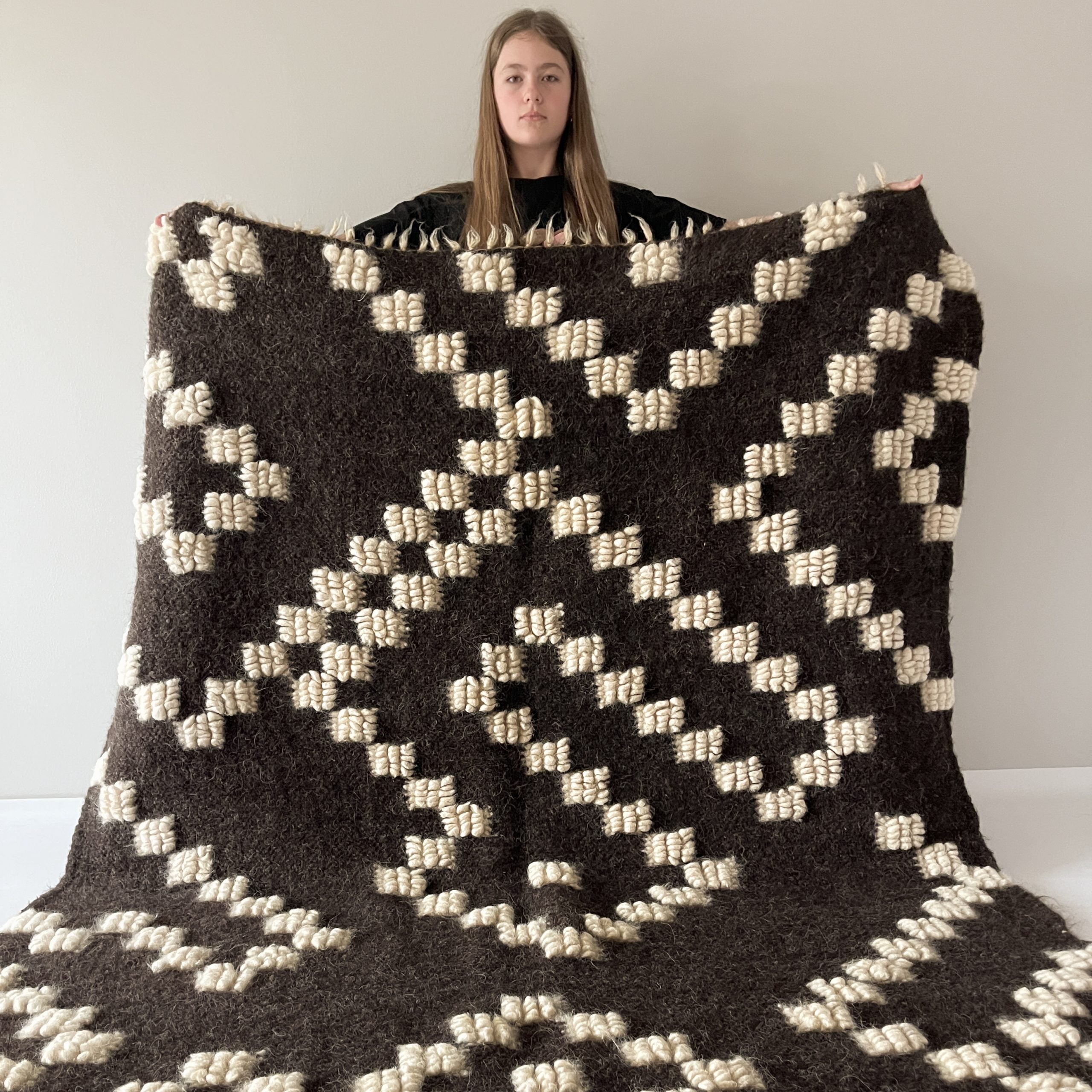 Carpathian Wool Blanket “Lord” 200×220 cm – Premium Handmade Natural Wool