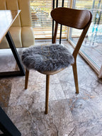Round Sheared Sheepskin Seat Cover 50×50 cm – Natural Wool Cushion
