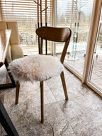 Round Sheared Sheepskin Seat Cover 50×50 cm – Natural Wool Cushion