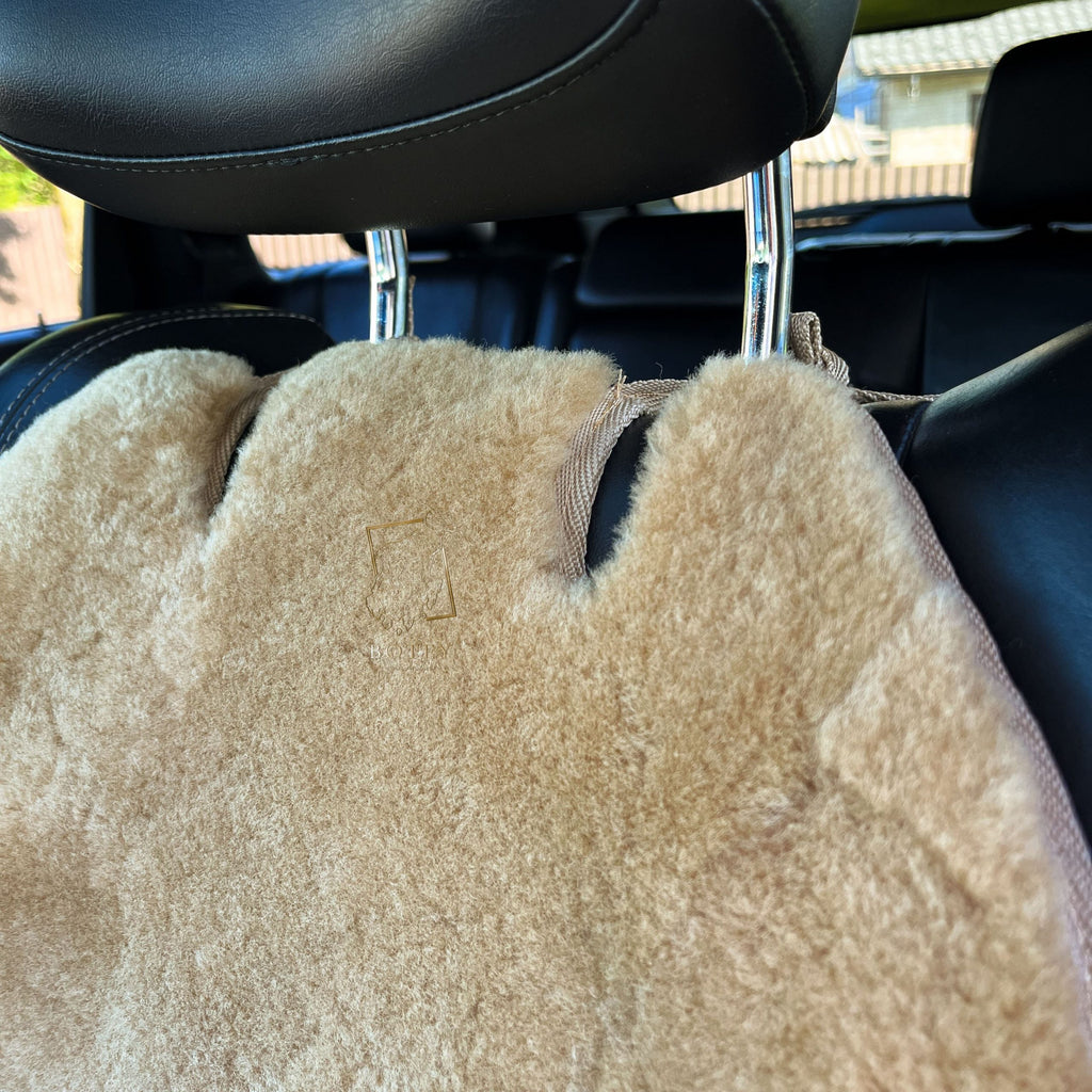 Maxi Sheepskin Car Seat Covers (120×60 cm) – Universal Natural Fur Beige