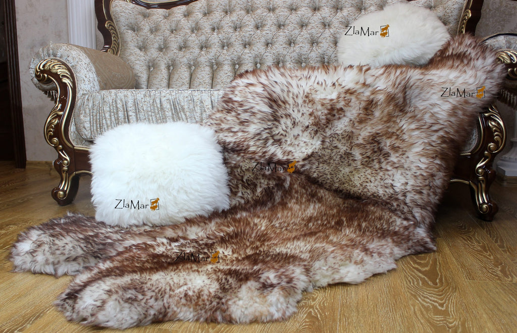 Sheepskin Rug 4-in-1 Copper Ombre (200×110 cm) – Natural Fur Carpet