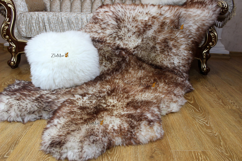 Sheepskin Rug 4-in-1 Copper Ombre (200×110 cm) – Natural Fur Carpet