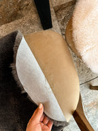 Round Sheared Sheepskin Seat Cover 50×50 cm – Natural Wool Cushion