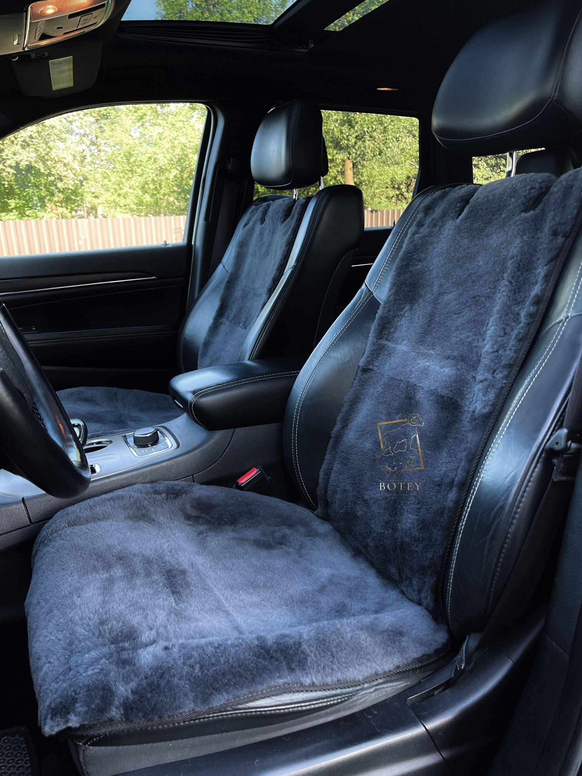 Mini Sheepskin Car Seat Covers Grey (120×56 cm) – Natural Fur Universal Fit