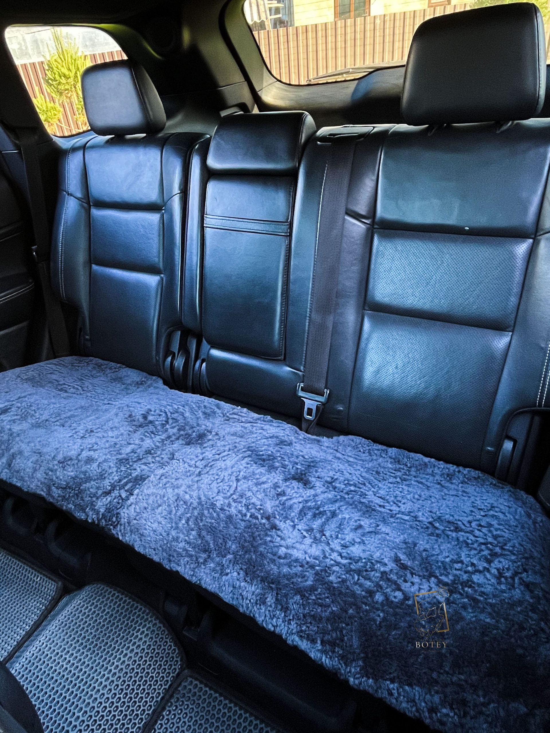 Sheepskin Rear Seat Covers Grey (140×50 cm) – Natural Fur Universal Fit