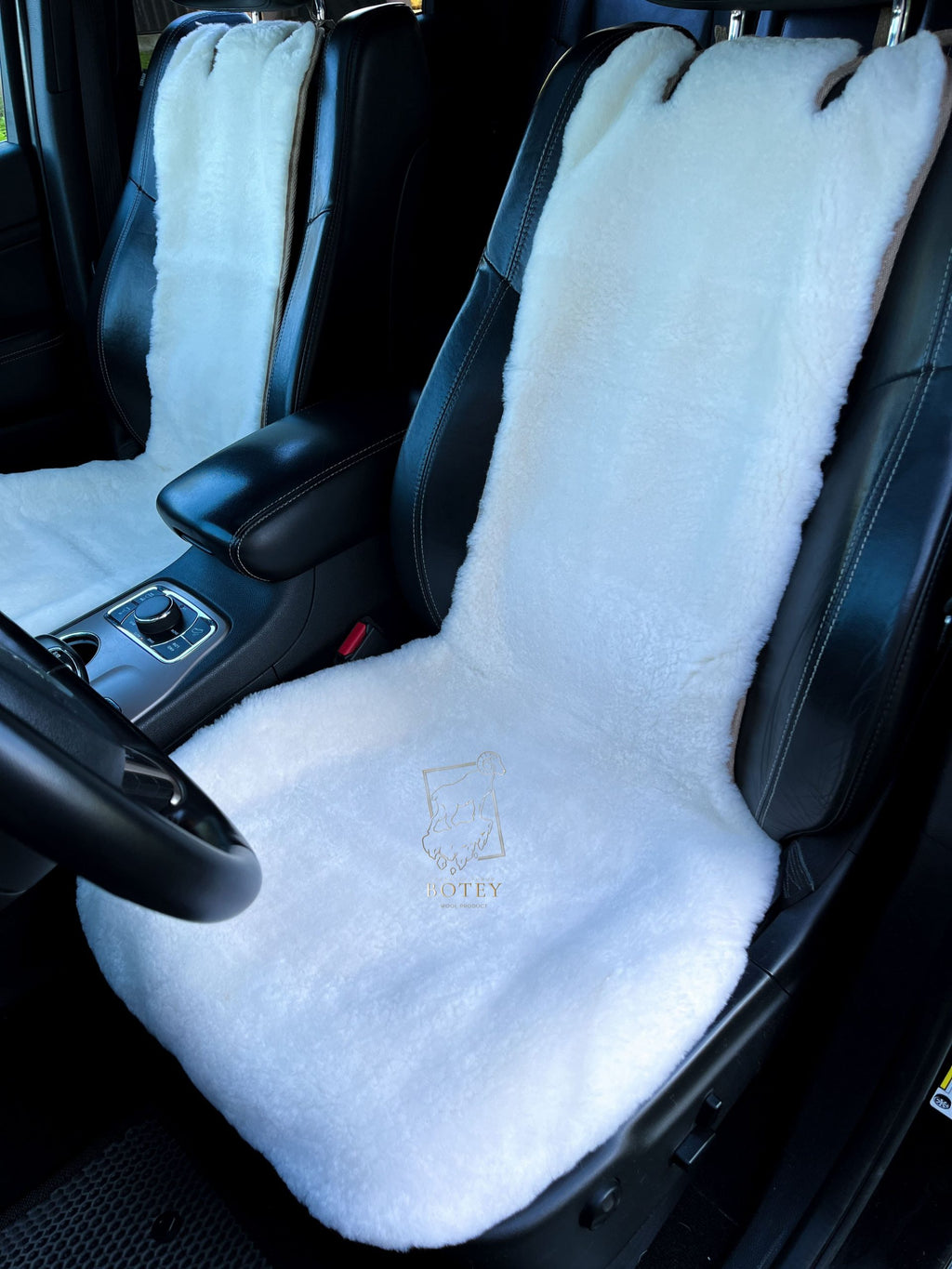 Mini Sheepskin Car Seat Covers White (120×56 cm) – Natural Fur Universal Fit