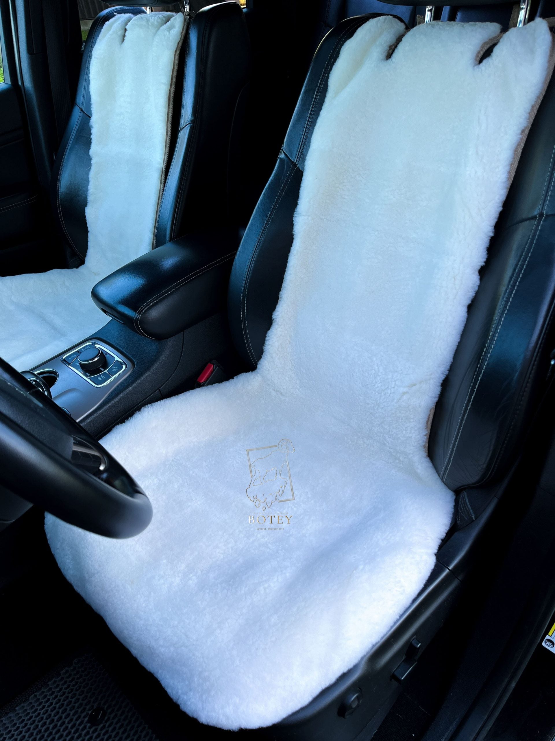 Mini Sheepskin Car Seat Covers White (120×56 cm) – Natural Fur Universal Fit