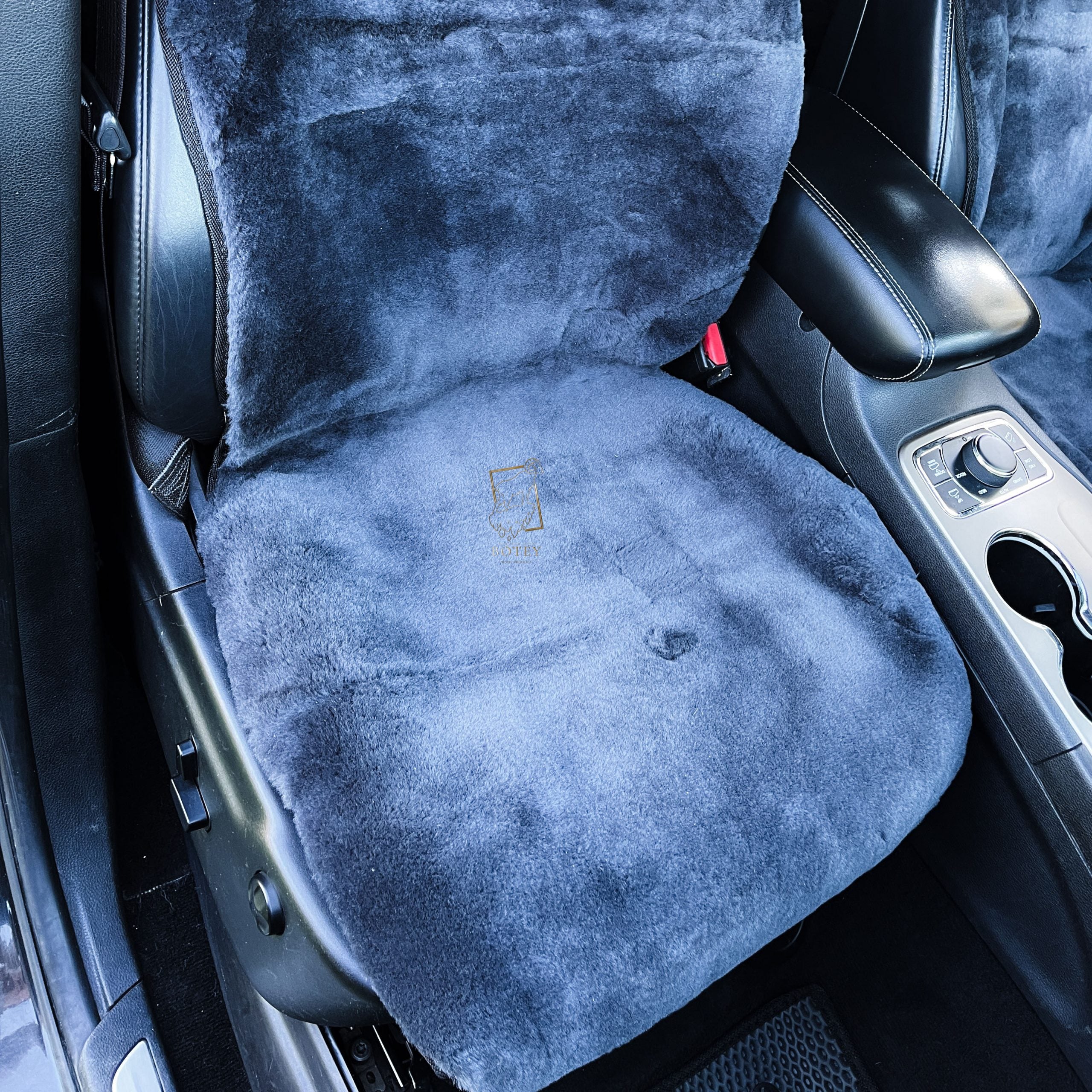 Maxi Sheepskin Car Seat Covers Graphite (120×56 cm) – Natural Fur Universal Fit