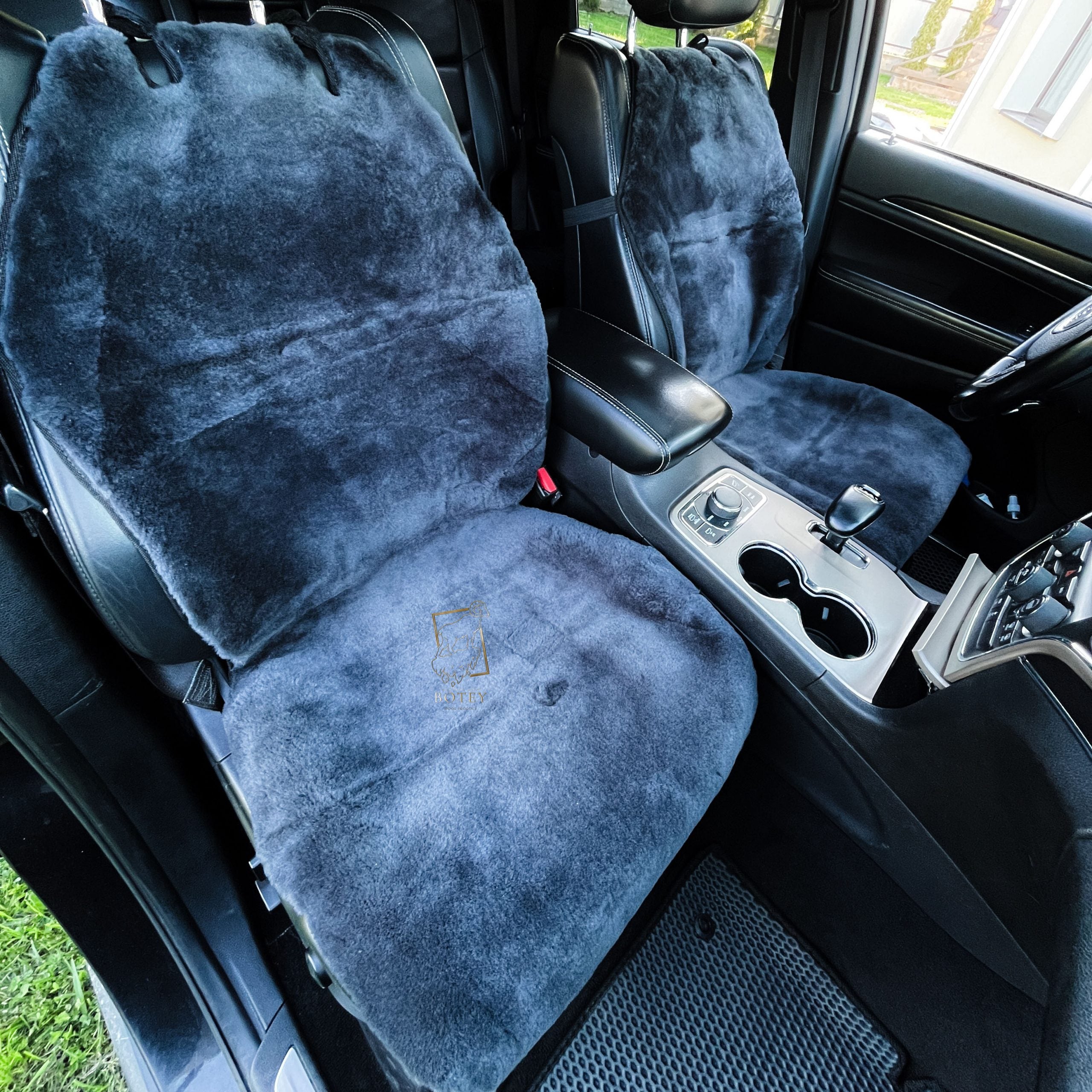 Maxi Sheepskin Car Seat Covers Graphite (120×56 cm) – Natural Fur Universal Fit