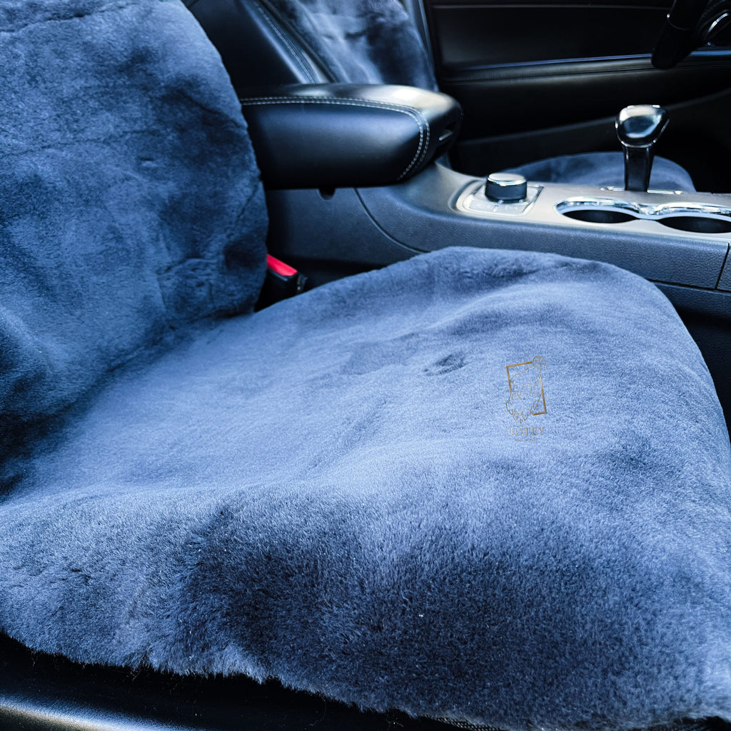 Maxi Sheepskin Car Seat Covers Graphite (120×56 cm) – Natural Fur Universal Fit