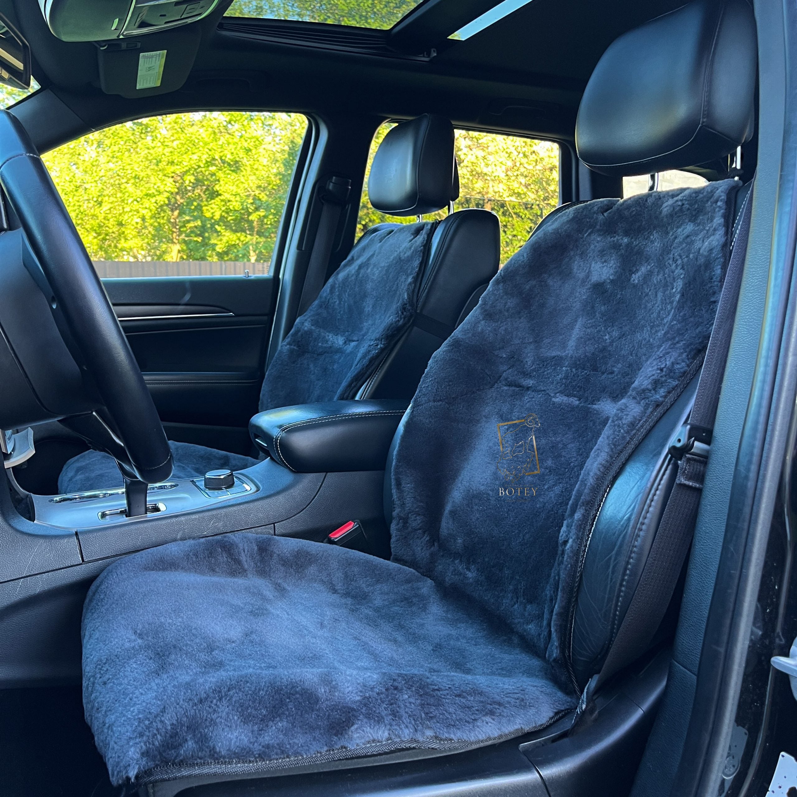 Maxi Sheepskin Car Seat Covers Graphite (120×56 cm) – Natural Fur Universal Fit