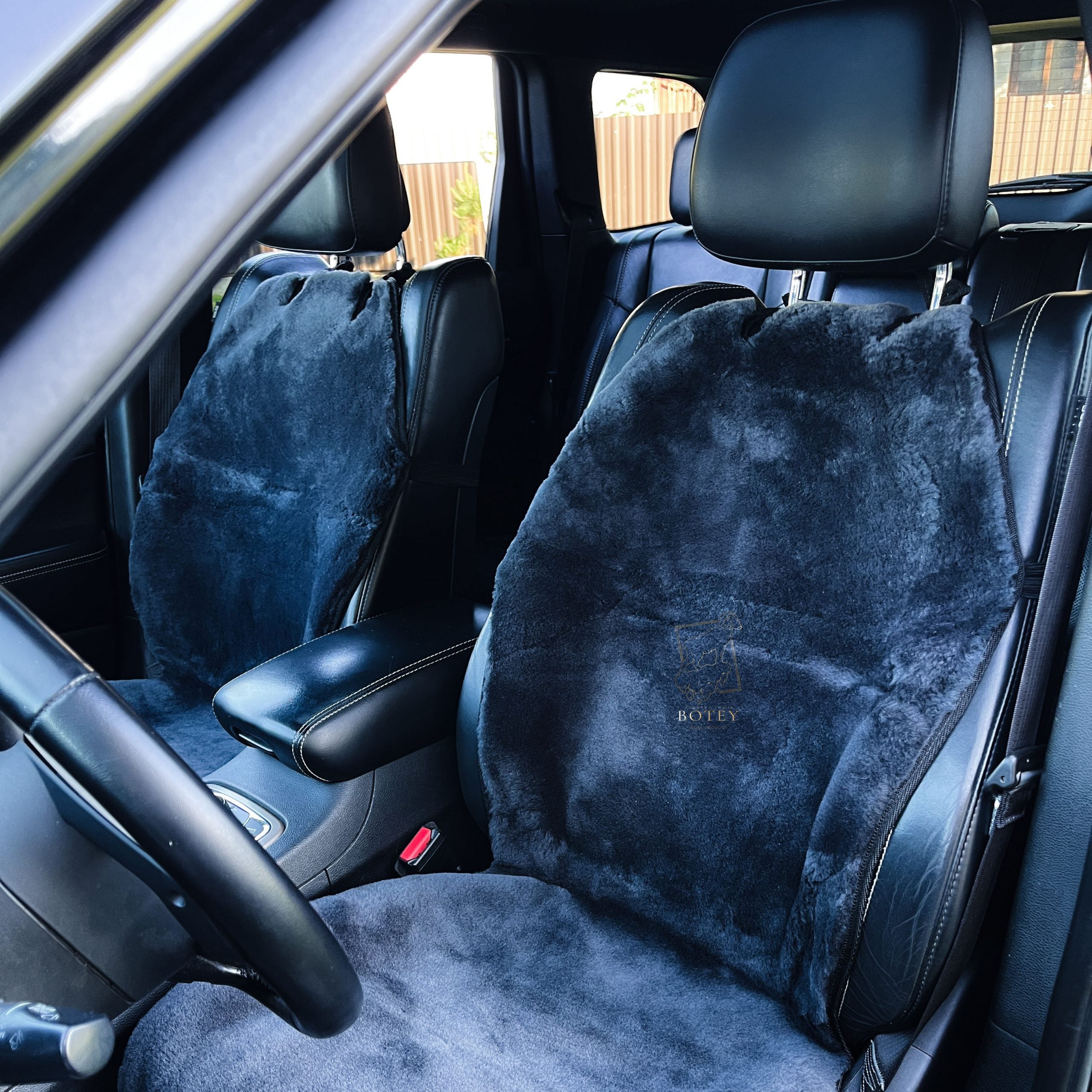 Maxi Sheepskin Car Seat Covers Graphite (120×56 cm) – Natural Fur Universal Fit