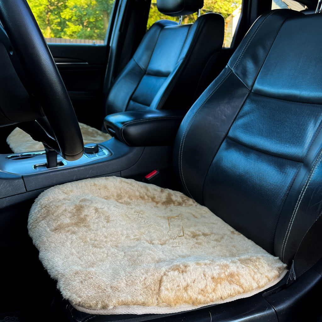 Beige Sheepskin Front Seat Covers – 100% Natural Universal Fit