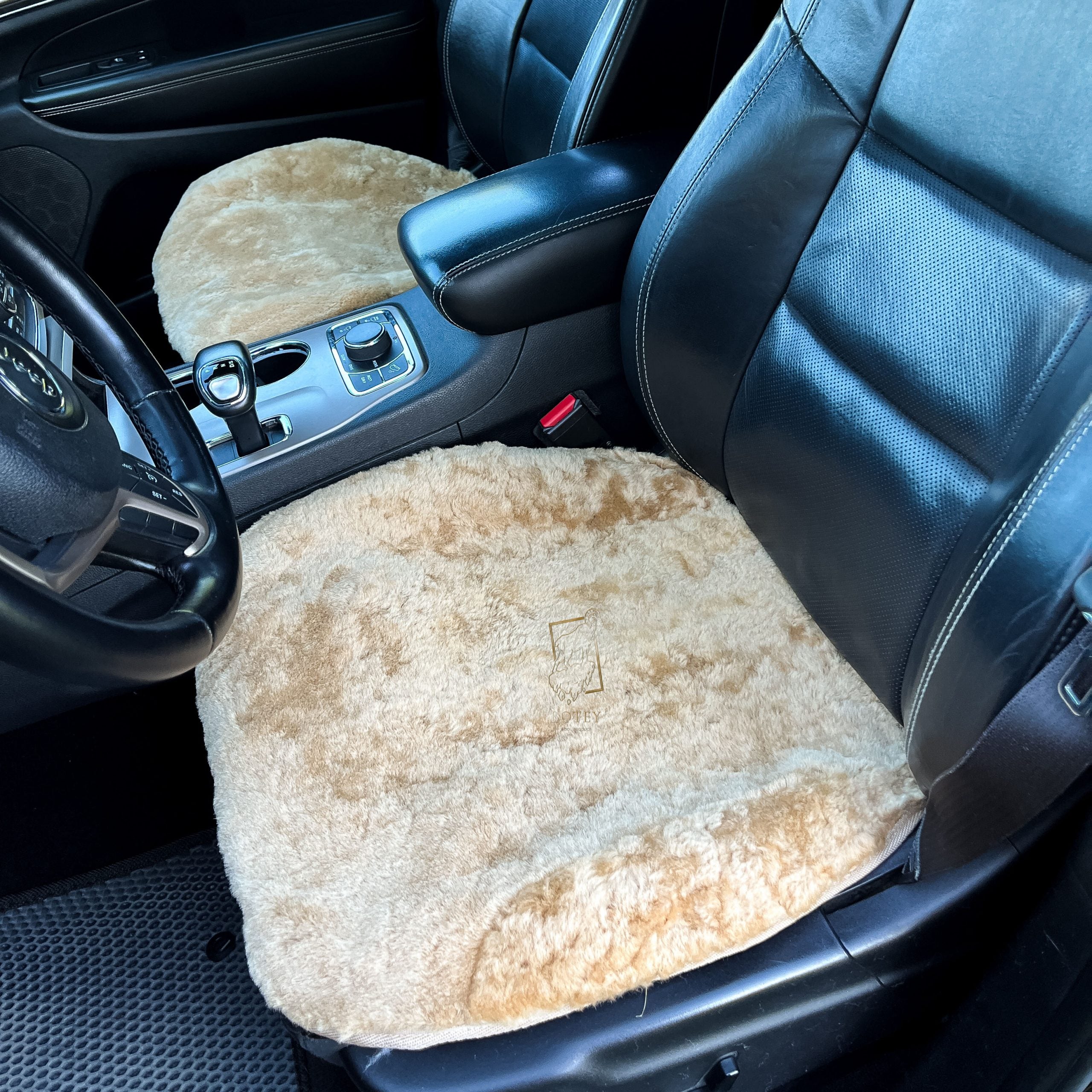 Beige Sheepskin Front Seat Covers – 100% Natural Universal Fit