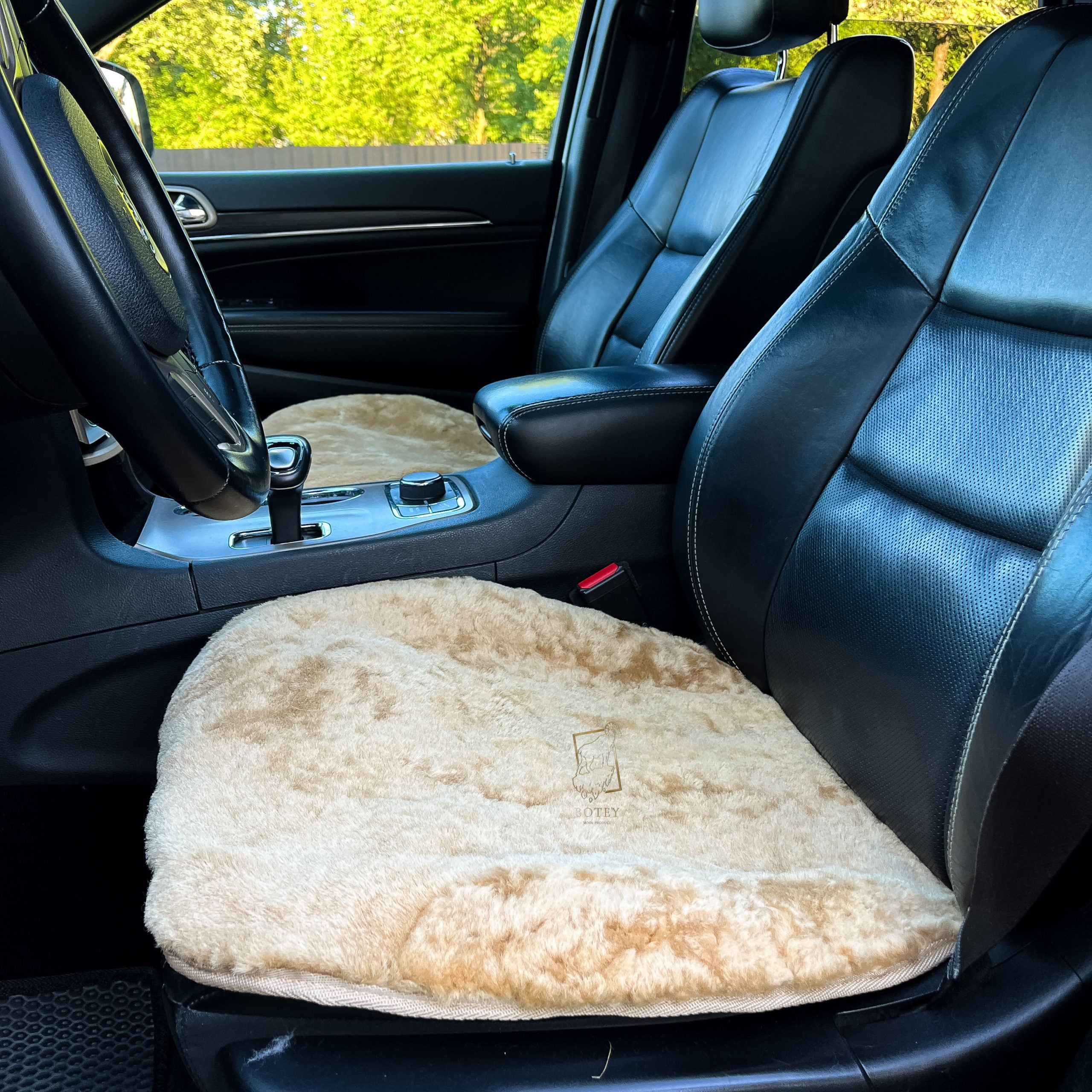 Beige Sheepskin Front Seat Covers – 100% Natural Universal Fit