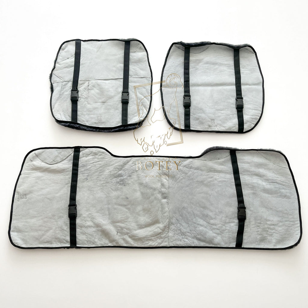 Brown Sheepskin Front Seat Covers – 100% Natural Universal Fit