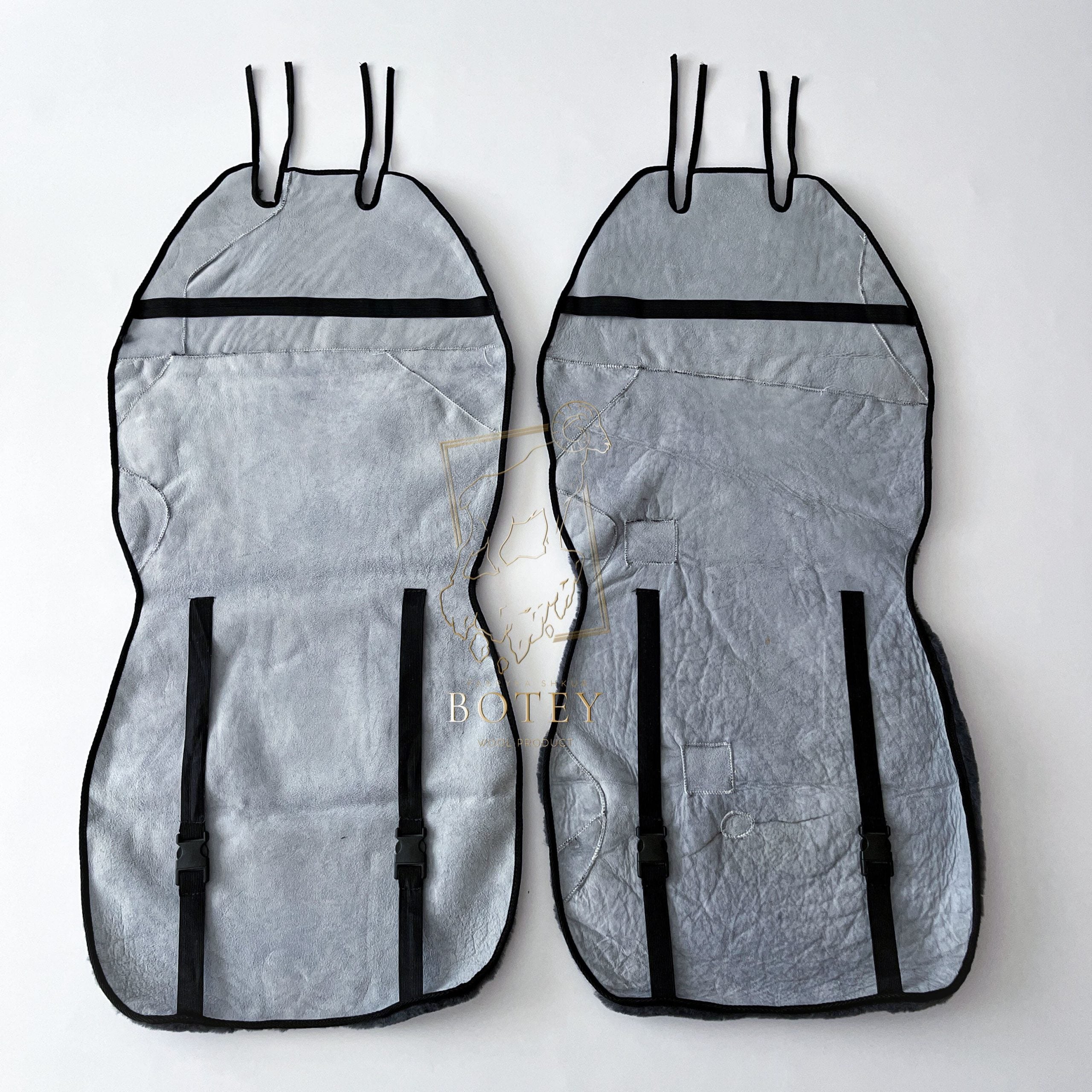 Maxi Sheepskin Car Seat Covers Graphite (120×56 cm) – Natural Fur Universal Fit