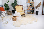 Sheepskin Rug 8-in-1 (200×190 cm) – Ivory Natural Fur Carpet