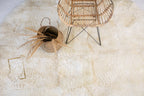 Round Sheepskin Rug (150×150 cm) – Natural Ivory Fur Carpet