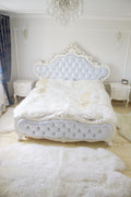 Sheepskin Rug 8-in-1 (200×190 cm) – Natural White Fur Carpet