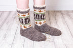 Handmade Wool Socks – Soft Natural Wool Grey Socks for Women (Sizes 36–41)