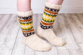 Woolen Socks for Women – Warm Natural Wool White Socks (Sizes 36–41)
