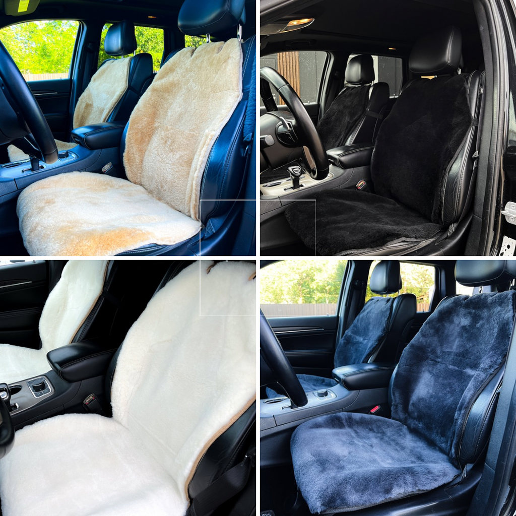 Maxi Sheepskin Car Seat Covers Brown (120×56cm) – Natural Fur Universal Fit