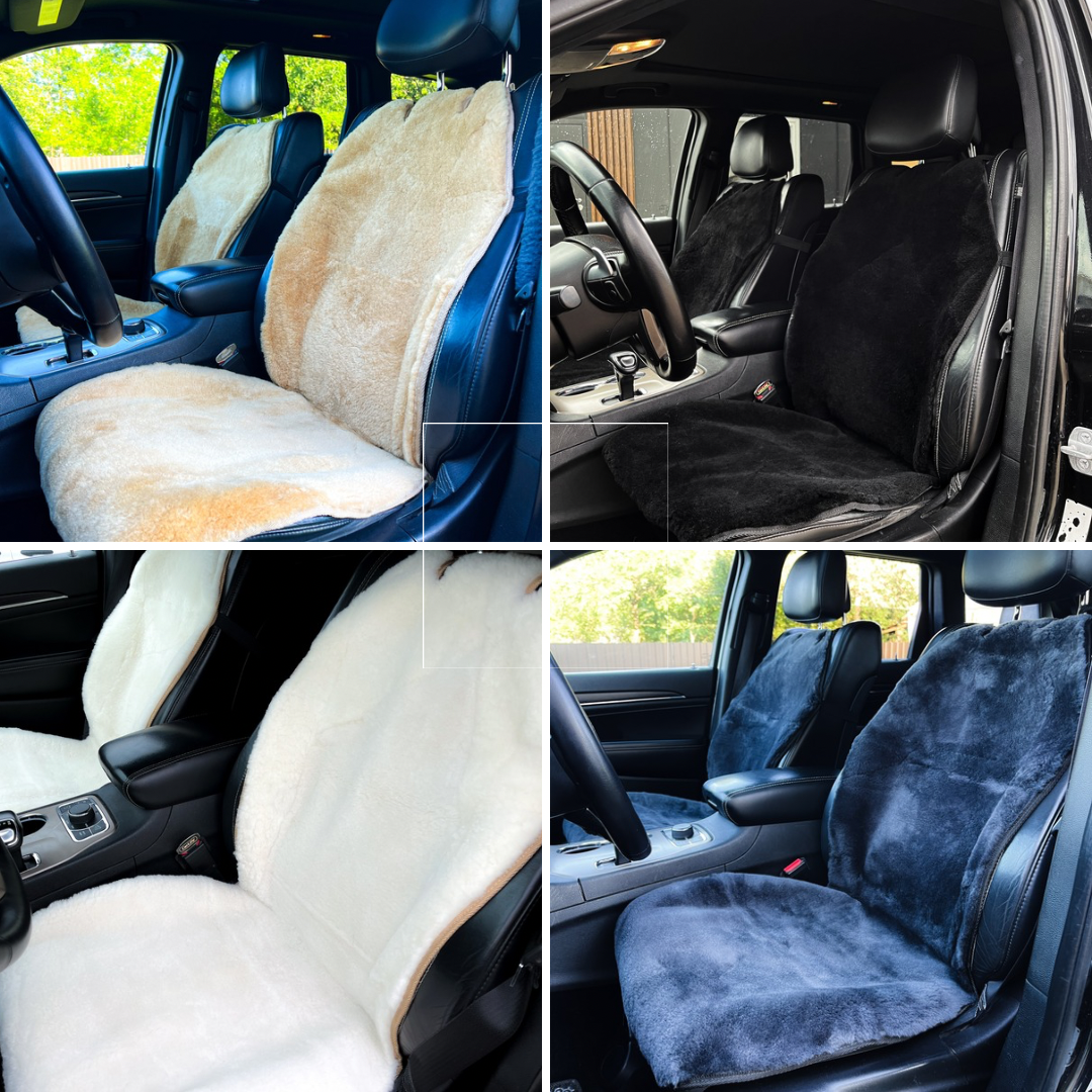 Maxi Sheepskin Car Seat Covers Brown (120×56cm) – Natural Fur Universal Fit