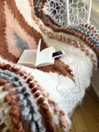 Wool Furniture Throw “Talisman” 100×150 cm – Handmade Natural Wool