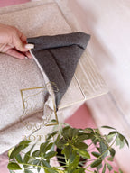 Double-Sided Chair Cushion 40×40 cm Grey – Square Seat Pad with Ties