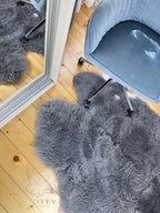 Sheepskin Rug 4-in-1 Grey (200×110 cm) – Natural Fur Carpet
