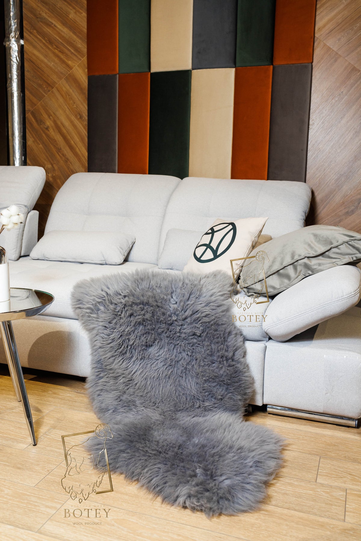 Grey Sheepskin 110×60 cm – Natural Wool Rug