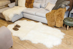 Natural Sheepskin Rug 4-in-1 (200×120 cm) – Soft Premium Fur Carpet