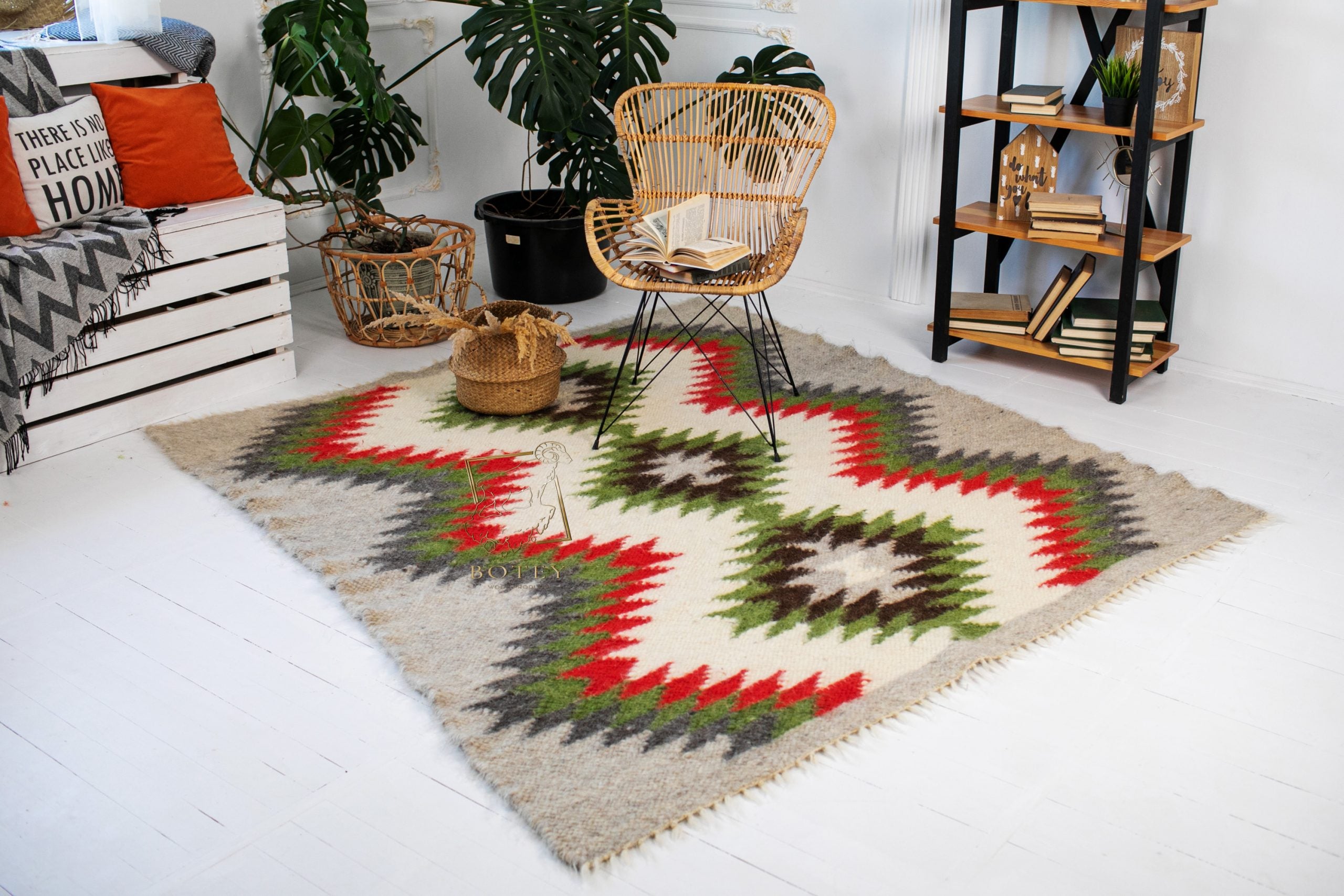Carpathian Wool Blanket “Original Red” 200×220 cm – Premium Handmade Natural Wool
