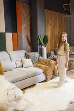 Natural Sheepskin Rug 4-in-1 (200×120 cm) – Soft Premium Fur Carpet