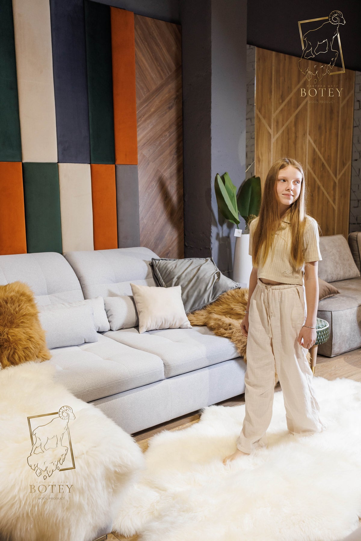 Natural Sheepskin Rug 4-in-1 (200×120 cm) – Soft Premium Fur Carpet