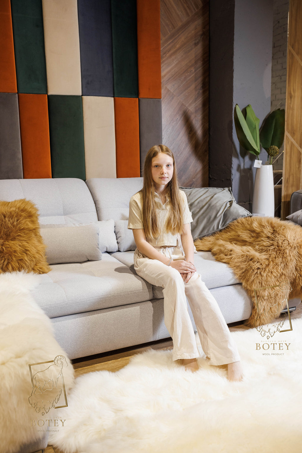 Natural Sheepskin Rug 4-in-1 (200×120 cm) – Soft Premium Fur Carpet