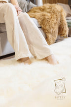 Natural Sheepskin Rug 4-in-1 (200×120 cm) – Soft Premium Fur Carpet