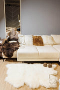 Sheepskin Rug 2-in-1 Wave Design (200×70 cm) – Natural Fur Carpe
