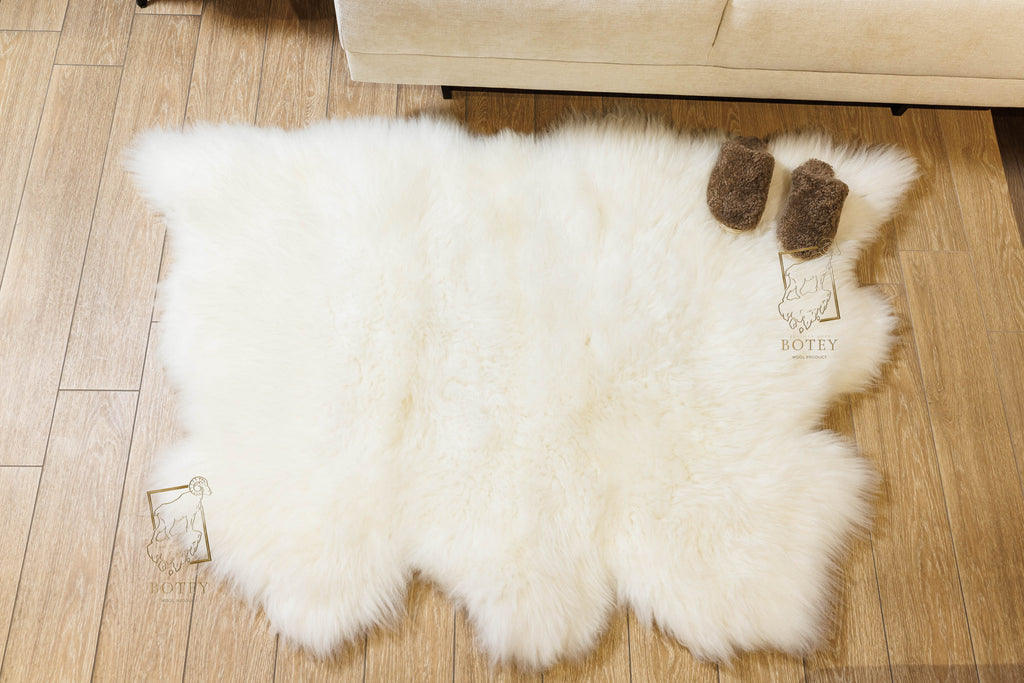 Sheepskin Rug 2-in-1 Wave Design (200×70 cm) – Natural Fur Carpe