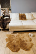 Sheepskin Rug 8-in-1 Brown (200×190 cm) – Natural Fur Carpet
