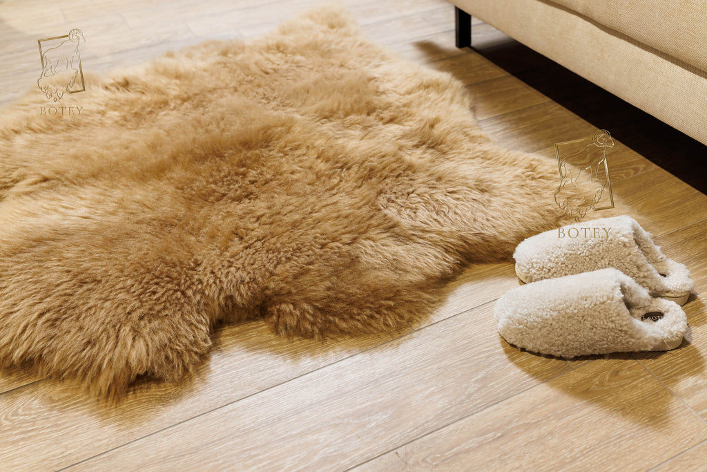 Sheepskin Rug 8-in-1 Brown (200×190 cm) – Natural Fur Carpet