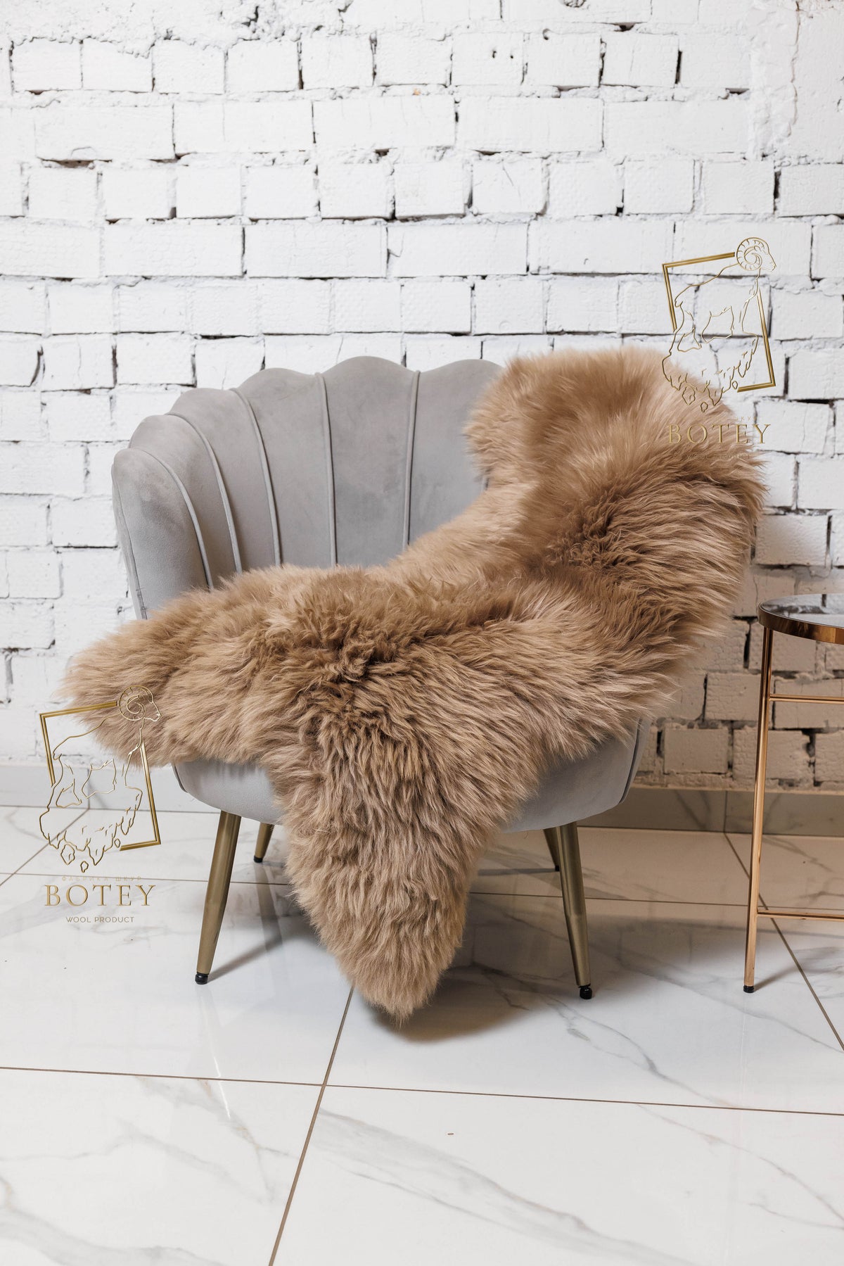 Cappuccino White Sheepskin 120×70 cm – Natural Rug