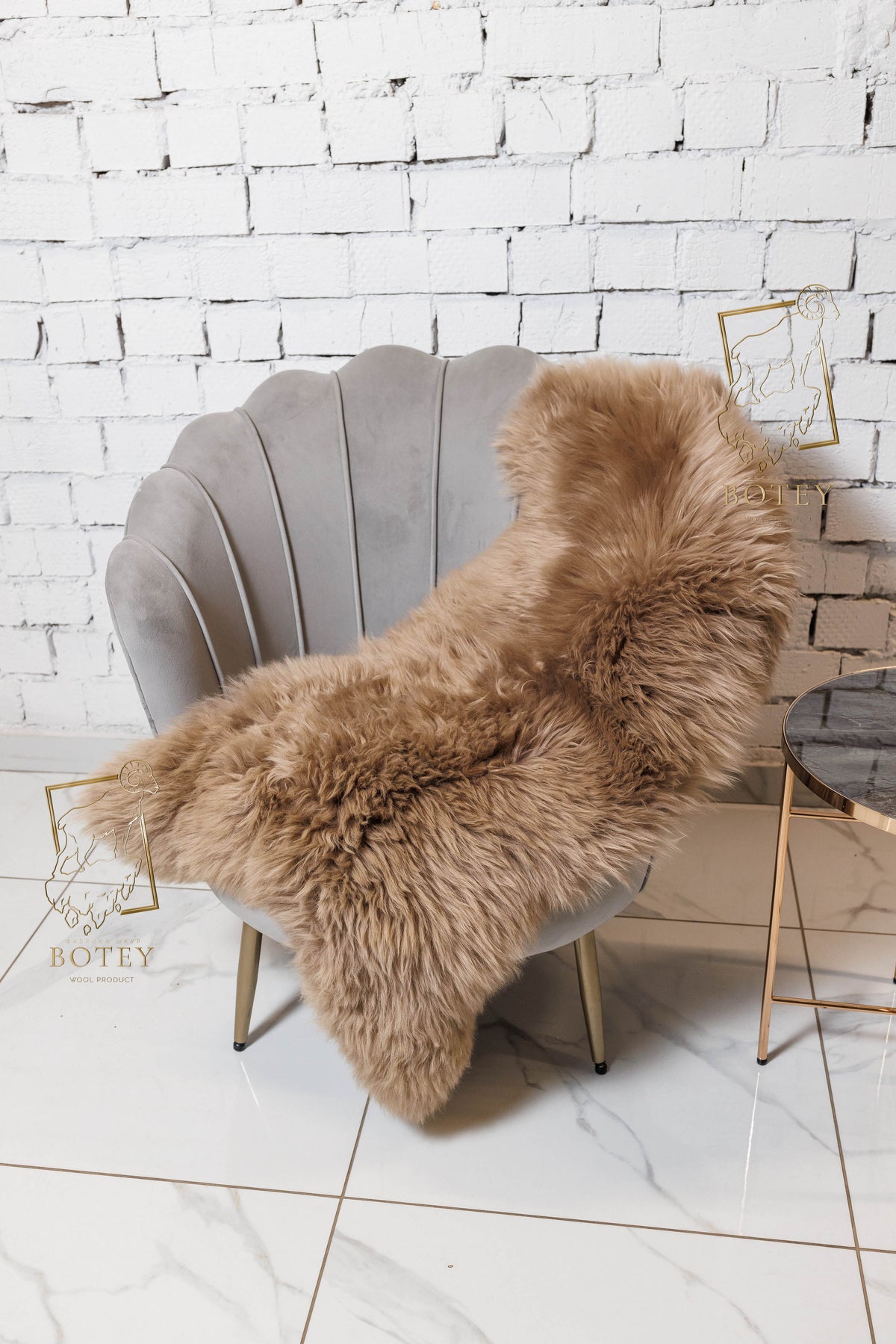 Cappuccino White Sheepskin 120×70 cm – Natural Rug