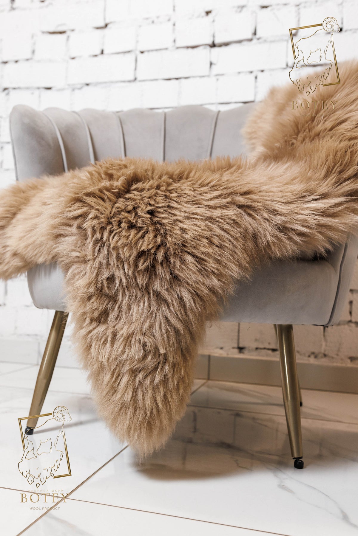 Cappuccino White Sheepskin 120×70 cm – Natural Rug