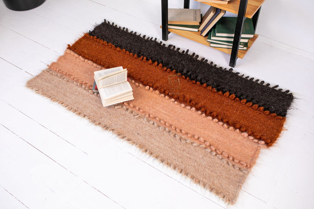 Wool Runner Rug “Palette” 70×150 cm – Handmade Natural Wool