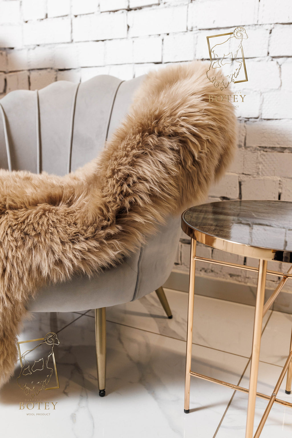 Cappuccino White Sheepskin 120×70 cm – Natural Rug