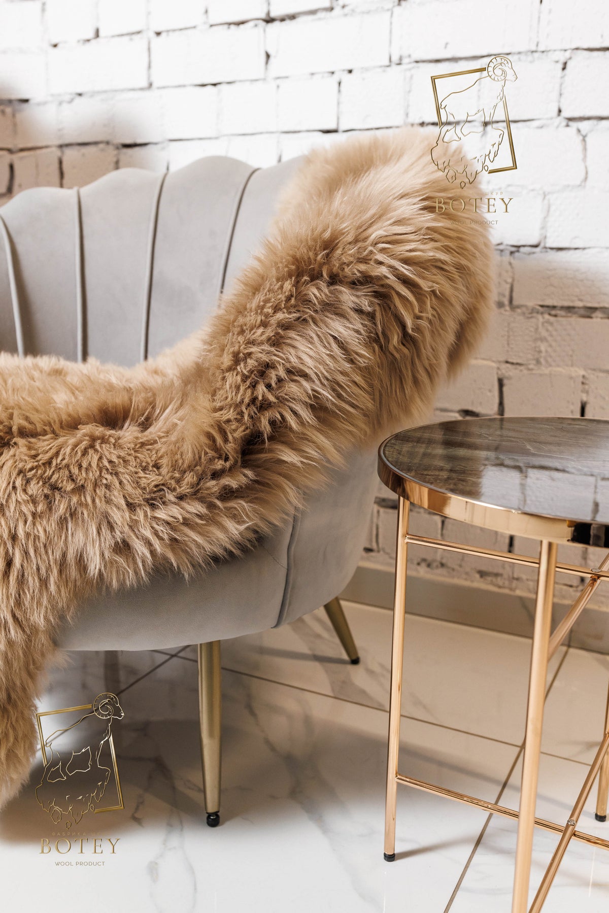 Cappuccino White Sheepskin 120×70 cm – Natural Rug