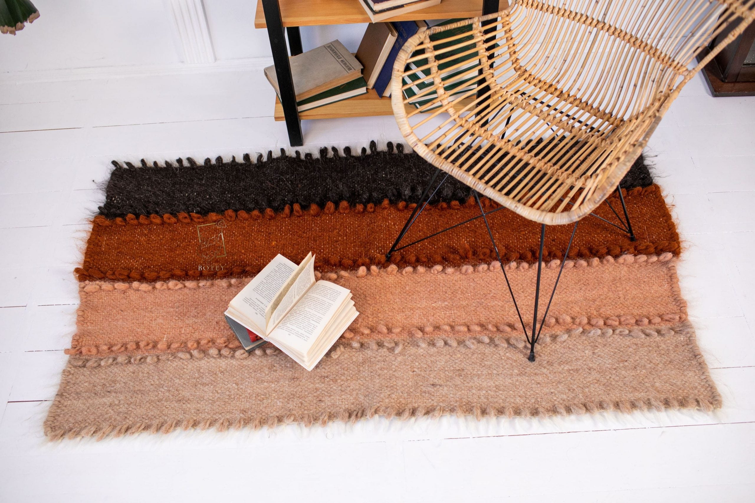 Wool Runner Rug “Palette” 70×150 cm – Handmade Natural Wool