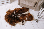 Brown & White Sheepskin 100×70 cm – Natural Wool Rug